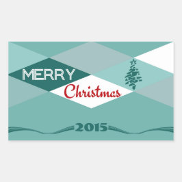 kerstwensen rechthoekige sticker