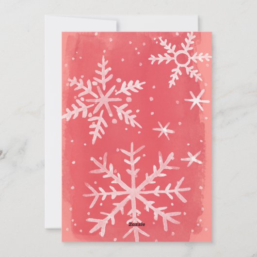 Kerstwensen Rood 3-Foto Collage Feestdagenkaart (Achterkant)