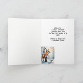 Kerstwensen Schattigee Fox Chickadee Vogelwinter Feestdagen Kaart (Binnen)