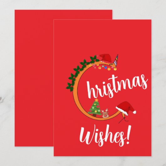 Kerstwensen serie 02 feestdagenkaart (Voorkant / Achterkant)