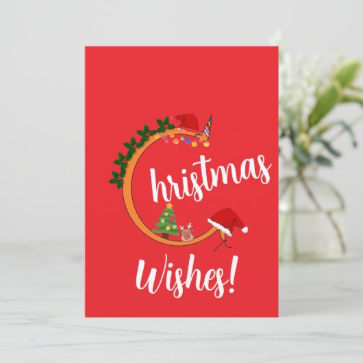 Kerstwensen serie 02 feestdagenkaart (Staand voorkant)