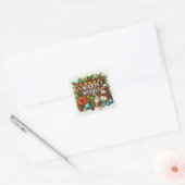 Kerstwensen sneeuwman vierkante sticker (Envelop)