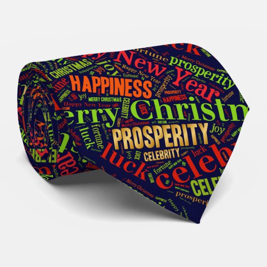 kerstwensen stropdas (Opgerold)