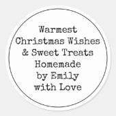 Kerstwensen Sweet Treats by Name Favor Ronde Sticker (Voorkant)