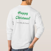 Kerstwensen Tekst Gedrukt Basic Lange Mouwen T-shirt (Achterkant)