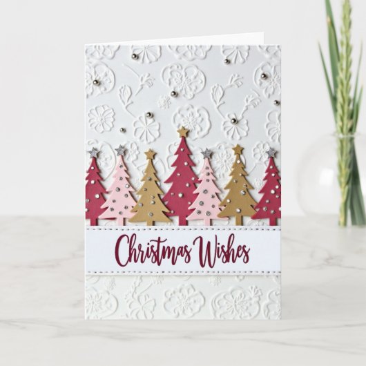 Kerstwensen Textuur Wenskaart Kaart (Voorkant)