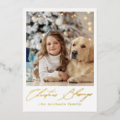 Kerstwensen Twee Foto Folie Uitnodiging (Voorkant)