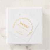 Kerstwensen Typografie Handschrift Elegant Bedankjes Labels (Met doos)