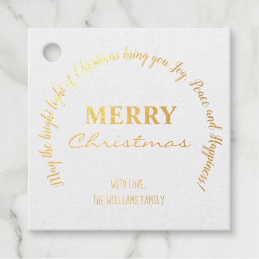 Kerstwensen Typografie Handschrift Elegant Bedankjes Labels (Voorkant)