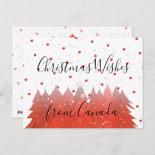 Kerstwensen uit Canada 150 Red Maple Leaf Feestdagenkaart (Voorkant / Achterkant)