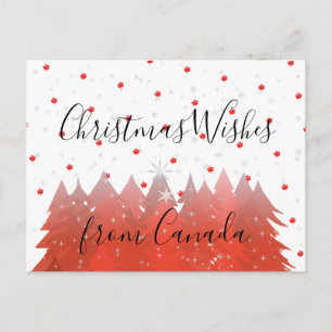 Kerstwensen uit Canada 150 Red Maple Leaf Feestdagenkaart