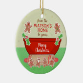 Kerstwensen Vakantie Custom Bakken Keramisch Ornament (Rechts)