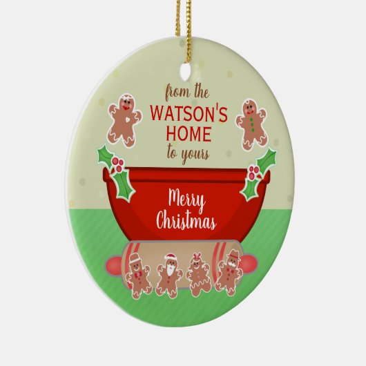 Kerstwensen Vakantie Custom Bakken Keramisch Ornament (Rechts)