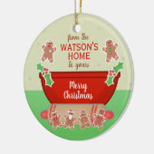 Kerstwensen Vakantie Custom Bakken Keramisch Ornament (Links)