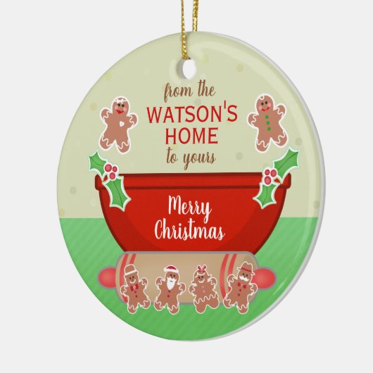 Kerstwensen Vakantie Custom Bakken Keramisch Ornament (Links)