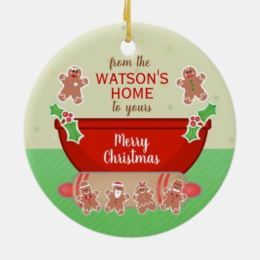 Kerstwensen Vakantie Custom Bakken Keramisch Ornament (Achterkant)