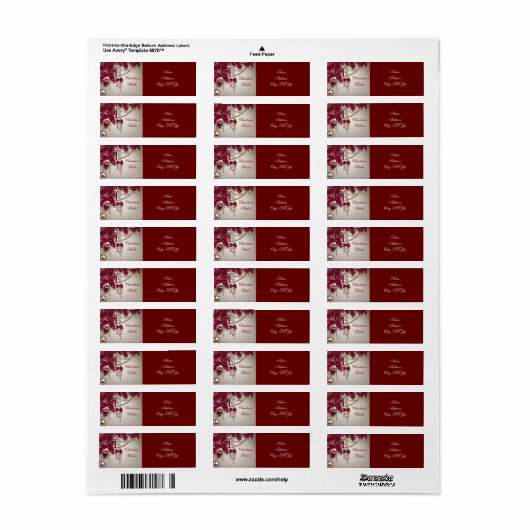 Kerstwensen Vakantie retour adres label (Full Sheet)