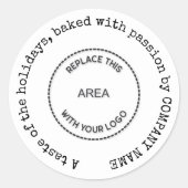 Kerstwensen van Bakkerij Naam Logo Favor Ronde Sticker (Voorkant)