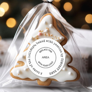 Kerstwensen van Bakkerij Naam Logo Favor Ronde Sticker