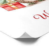 Kerstwensen van de egel in een kerstman muts poster (Hoek)