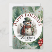 Kerstwensen van de Sneeuwman Feestdagenkaart (Voorkant)