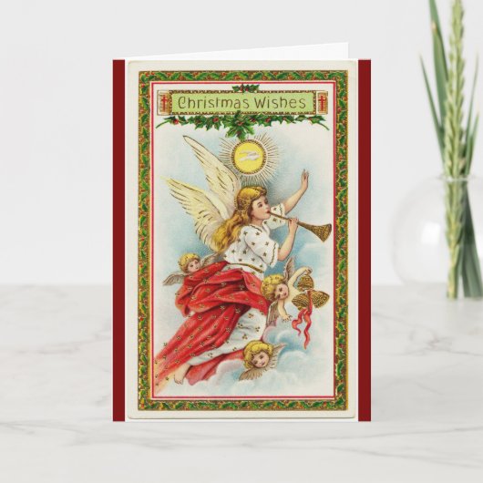Kerstwensen van engelen kerstkaart feestdagen kaart (Voorkant)