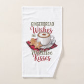 Kerstwensen van gemberkoek en Mistletoe Kussen Ker Bad Handdoek (Handdoek)