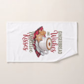 Kerstwensen van gemberkoek en Mistletoe Kussen Ker Bad Handdoek (Handdoek)