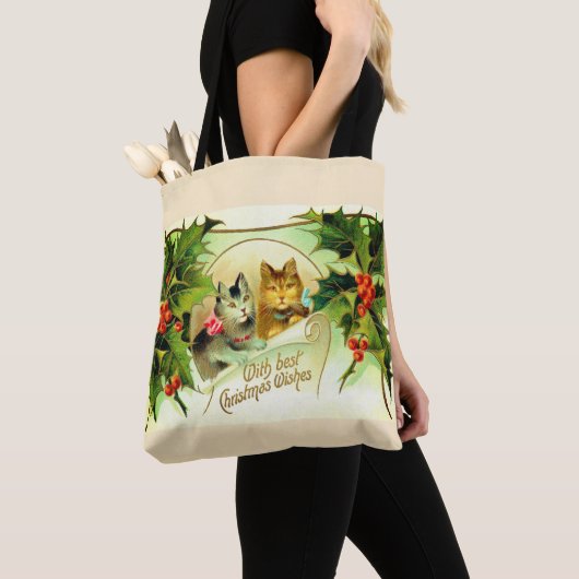 Kerstwensen van katten tote bag (Dichtbij)