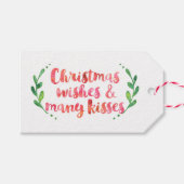 Kerstwensen & Veel kussen cadeau labels Cadeaulabel (Voorkant (Horizontaal))