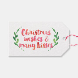 Kerstwensen & Veel kussen cadeau labels Cadeaulabel