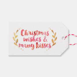 Kerstwensen & Veel kussen cadeau labels Cadeaulabel