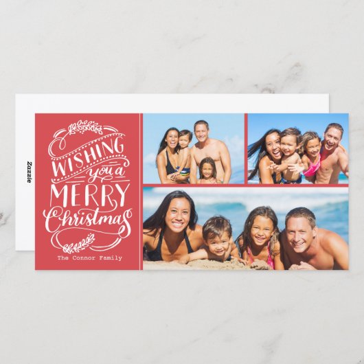 Kerstwensen Verzameling 3 Foto Feestdagenkaart (Voorkant / Achterkant)