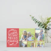 Kerstwensen Verzameling 5 foto Feestdagenkaart (Staand voorkant)
