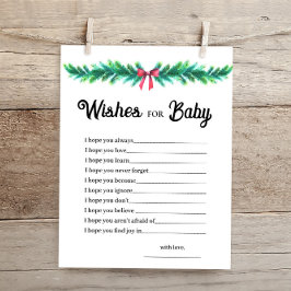 Kerstwensen voor Baby shower Game Kaart