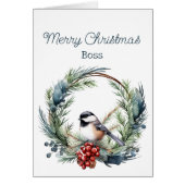 Kerstwensen voor BOSS Chickadee Bird Wreath (Voorkant)