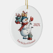 Kerstwensen voor golfliefhebbers - Snowman Design Keramisch Ornament (Rechts)