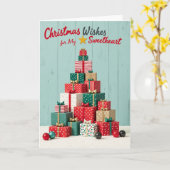 Kerstwensen voor mijn geliefde kaart (Gele Bloem)