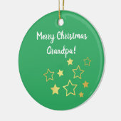 Kerstwensen voor opa met gouden sterren keramisch ornament (Links)