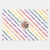 kerstwensen voor regenboogkleuren: feestfoto inpakpapier vel (Voorkant 2)