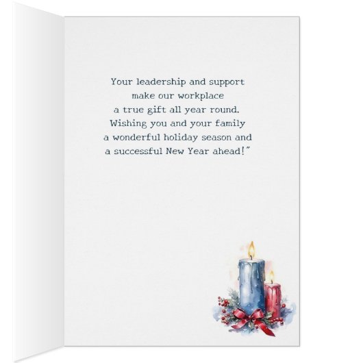 Kerstwensen voor uw BOSS Kaarsen Krans (Binnen (Rechts))