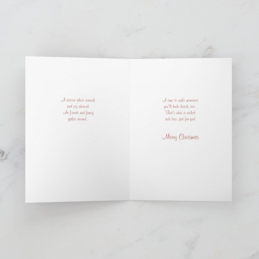 Kerstwensen voor zus en haar man feestdagen kaart (Binnen)