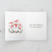 Kerstwensen voor zuster & haar familie feestdagen kaart (Binnen)