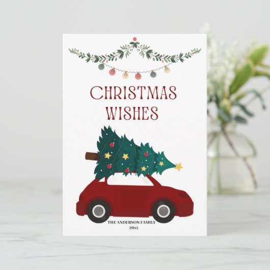 Kerstwensen Vrolijk Kerstfeest Wenskaart Feestdagenkaart (Staand voorkant)