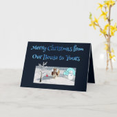 Kerstwensen w/Mooie Basset in de Sneeuw Kaart (Gele Bloem)