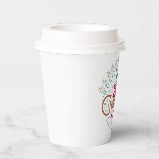 kerstwensen warme chocoladekusjes papieren bekers (Rechts)