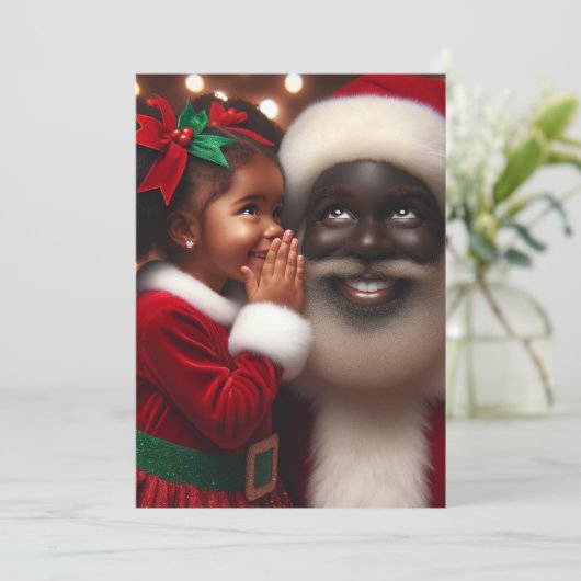 Kerstwensen - Zwarte Mensen Kerst Kaarten (Staand voorkant)