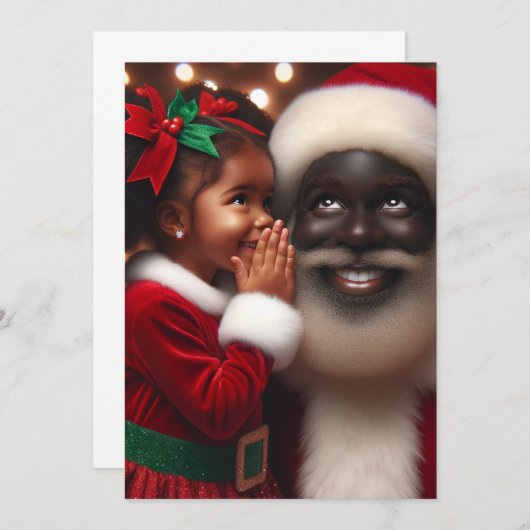 Kerstwensen - Zwarte Mensen Kerst Kaarten (Voorkant / Achterkant)