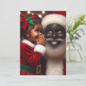 Kerstwensen - Zwarte Mensen Kerstkaarten Bedankkaart (Staand voorkant)