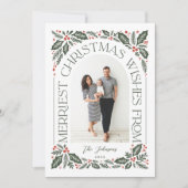 Kerstwensenboog met 3 foto-collage feestdagenkaart (Voorkant)